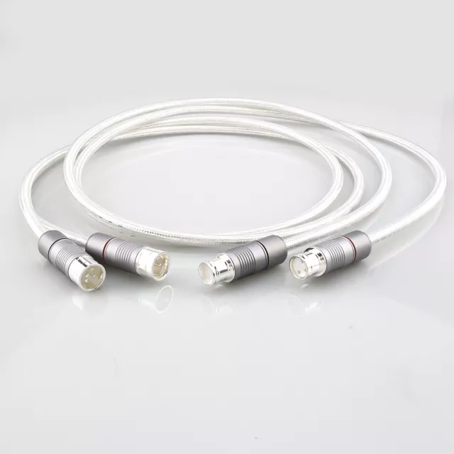 paar Audiocrast Pure Silver Sterling Silber Draht HIFI Audio XLR Balanced Kabel