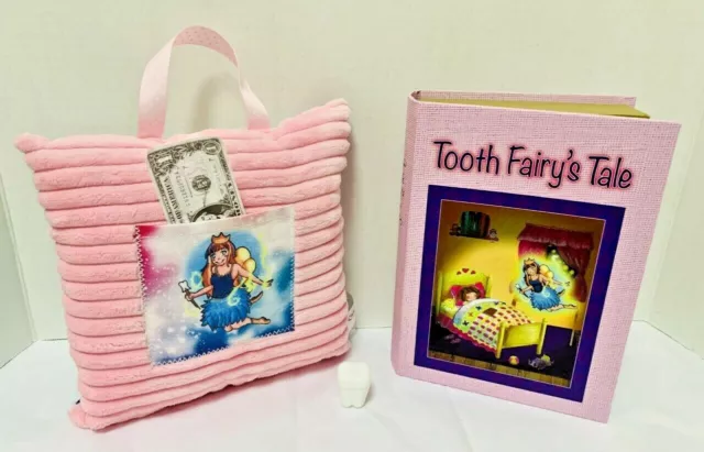 Tooth Fairy Pillow and Baby Tooth Keepsake Book for Girls