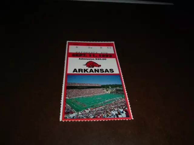 1993 South Carolina At Arkansas College Football Ticket Stub