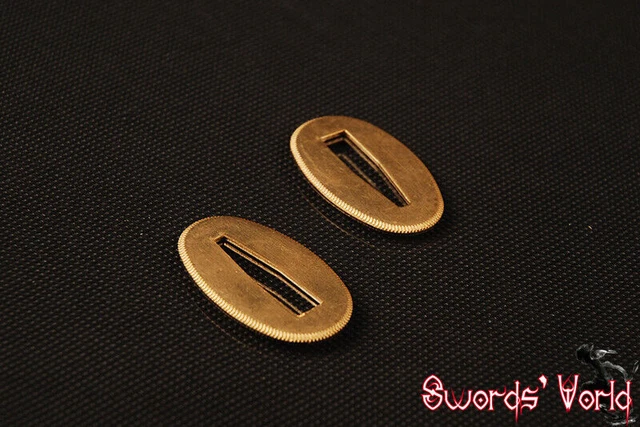 2 Pieces Brass Seppa Swords Spacer Washer for Japanese Samurai Wakizashi