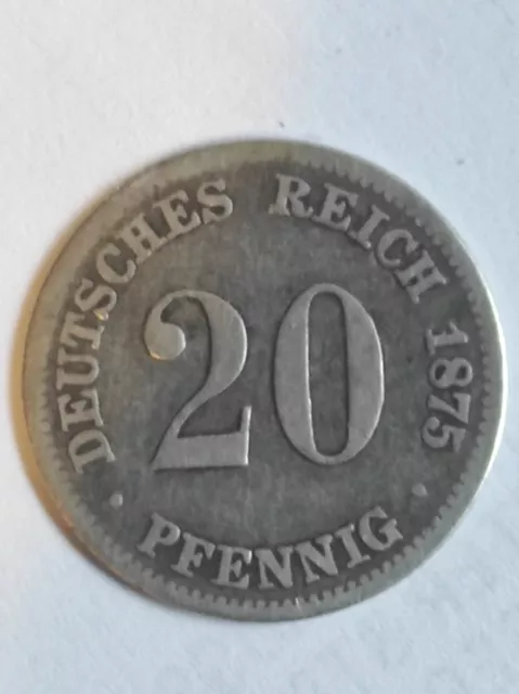 20 Pfennig (silber) Deutsches Kaiserreich 1875 (c)