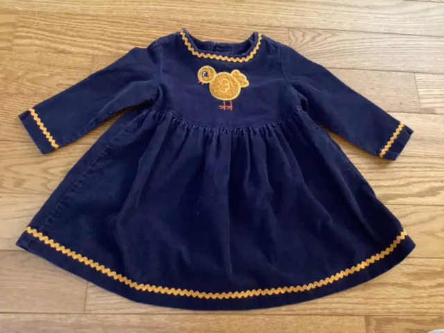 Basic Editions Girl 18M Navy Cotton LS Fit & Flare Dress w/ Baby Chick  Aplique