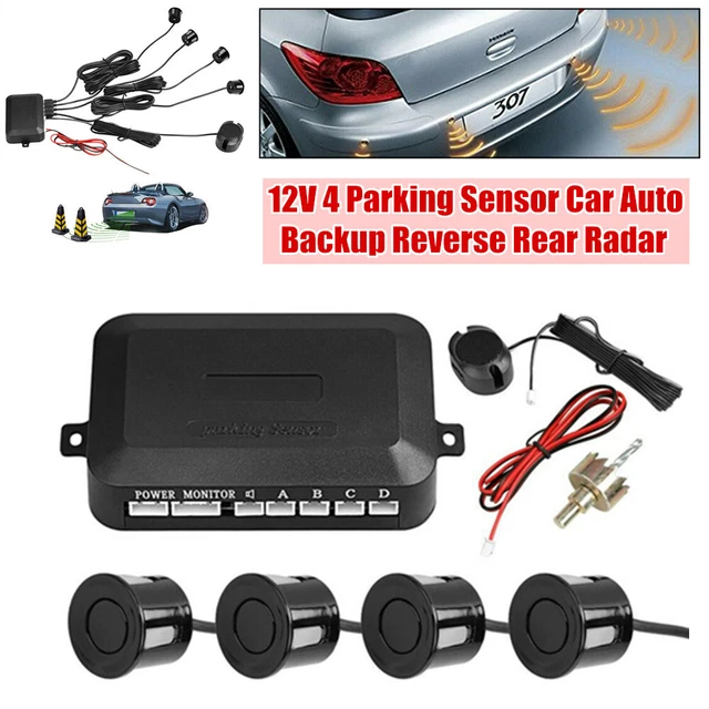 12V 4 Parking Sensor Car Auto Backup Reverse Rear Radar Sound  System Alarm Kit