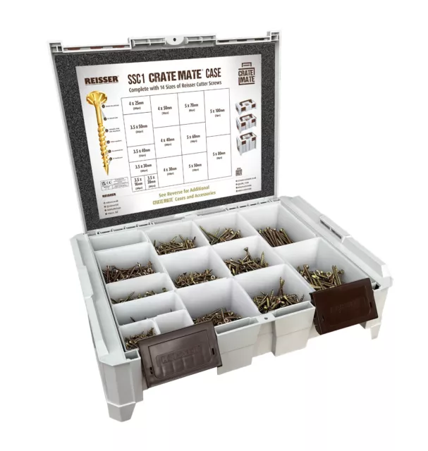 Reisser Screws Cutter/R2 Crate Mate Toolbox SSC1 Small Case Storage & Stacking