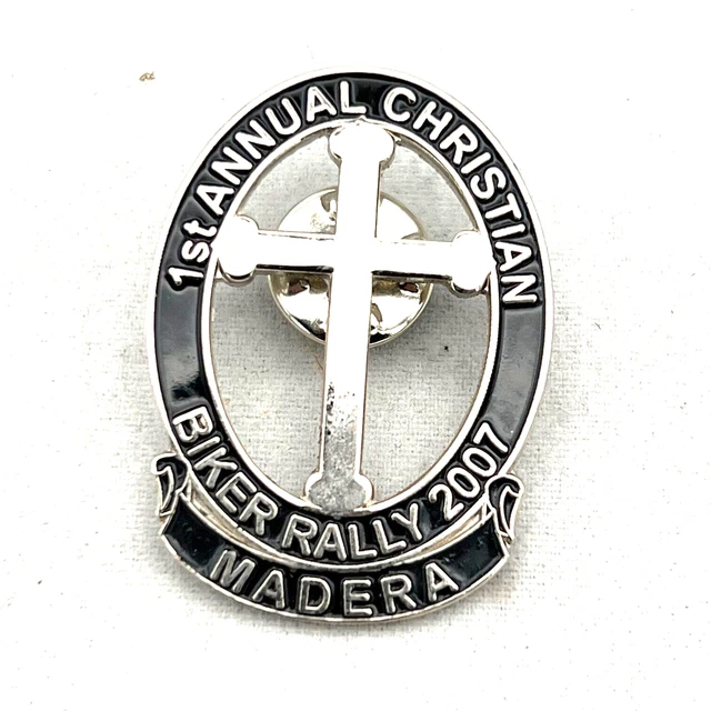 Biker Pin 1rst Annual Christian Biker Rally 2007 Madera CA Jacket Vest Hat Pin