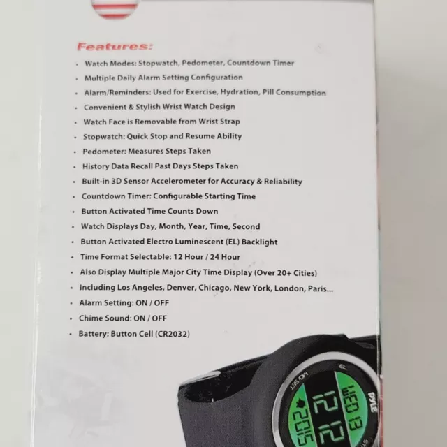 Pyle Sport Multi-Function Sports Training Watch (Stopwatch, Pedometer, Timer 2