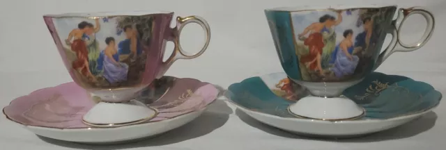 Tazas de té y platillos vintage LM Royal Halsey 2 de cada Cupido y 3 destinos