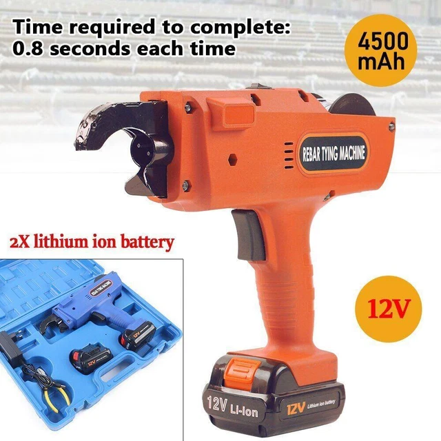 12V Auto Rebar Tier Tying Machine Construction Iron Wire Binding Machine 8-34mm