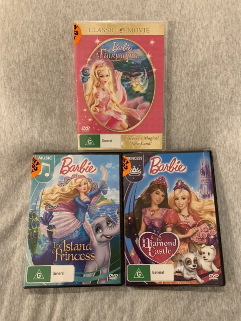 Barbie Fairytopia The Island Princess The Diamond Castle 3x DVD Brand New Sealed