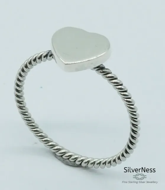 SilverNess Women's Jewellery Heart with Twisted Band Ring: 925 Sterling Silver