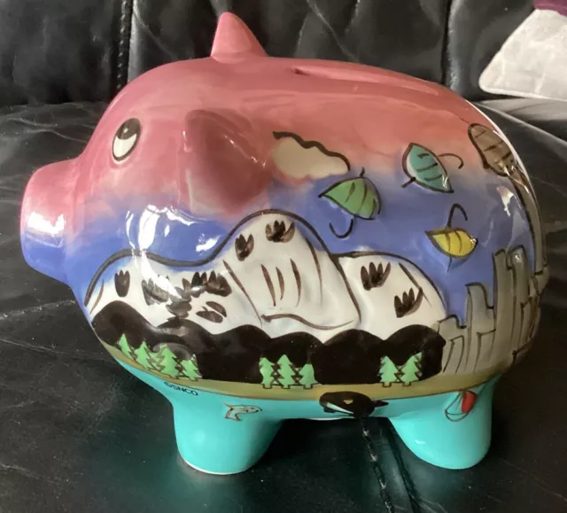 Luke-A-Tuke Ceramic Seattle USA Themed Piggy Savings Bank Uk Freepost