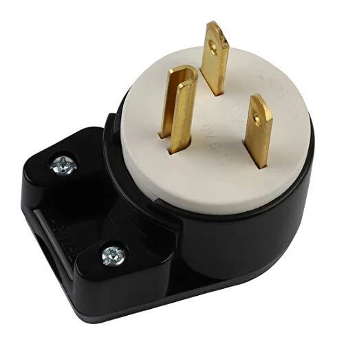 USA 3-Prong Male AC Plug, Right Angle UL Nema 6-15P 3 Pole DIY Rewirable Plug