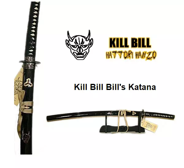 Kill Bill-Bill's Demon Katana Sword by Hattori Hanzo w/ Hang Tag +FREE Stand