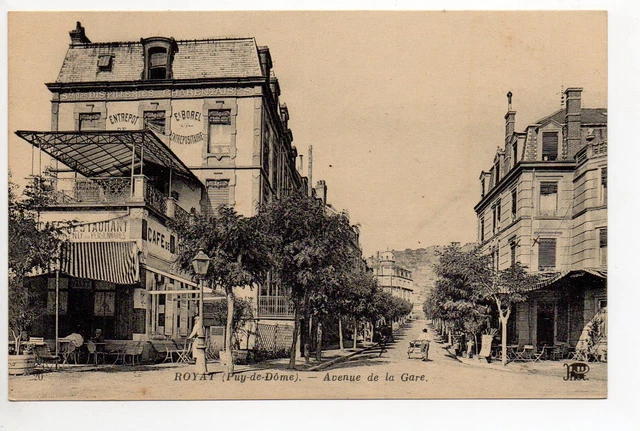 ROYAT LES BAINS Puy de Dome CPA 63 Avenue de la gare cafe restaurant