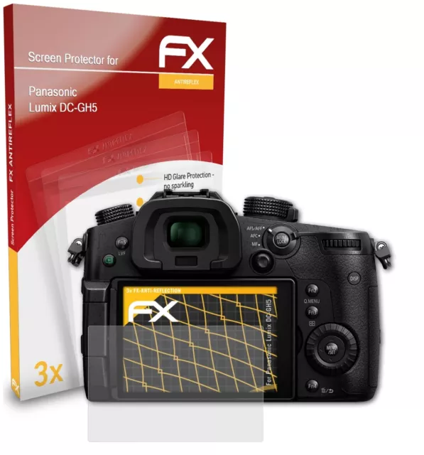 3x Lámina Protectora de Pantalla para Panasonic Lumix DC-GH5 mate y antigolpes