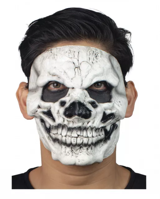 Totenschädel Maske aus Latex als Halloween Kostümzubehör
