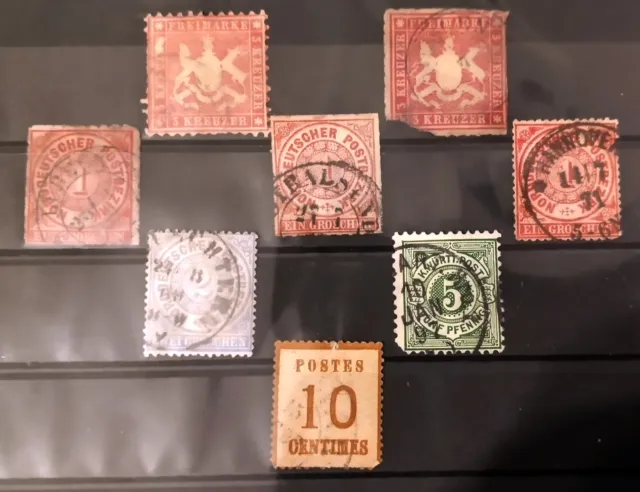 Briefmarken Altdeutschland, u.a. Bayern, Norddeutscher Postbezirk u.a., gelaufen