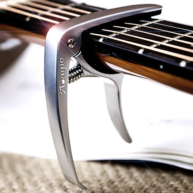 ADAGIO PRO - Silver Clamp Trigger Capo Acoustic & Electric Guitars Accessories 2