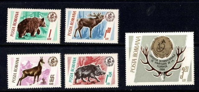 ROMANIA POSTA ROMANA 1965 Trofei Di Caccia Set Di 5 Nuovi Di Zecca Mai