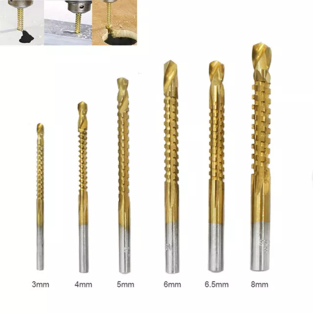 HSS Titanium Ti Step Drill Bit 3 - 8mm for Wood Metal Plastic Cutting Hole Saw