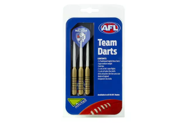 Western Bulldogs AFL Dartboard Darts Set 3 Flights & Case Man Cave Gift