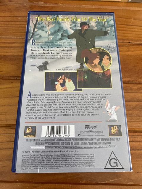 ANASTASIA TWENTIETH CENTURY Fox VHS Video Cassette Tape Movie 1997 £15. ...