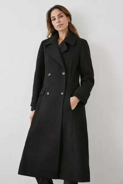 Principles Longline Double Breasted Oversized Coat Ladies Black UK Size 14 BNWT