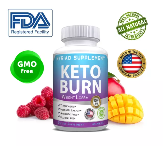 Keto BURN Diet Pills 1200 MG Ketosis Weight Loss Supplements To Fat Burn& Carb