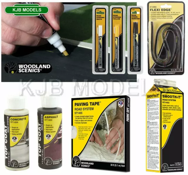 BNIB Woodland Scenics Road Accessories - Choose Striping Pen, Top Coat, Edge Etc