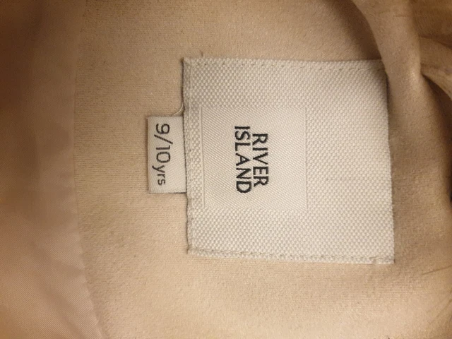Girls River Island Cream Faux Suede & Faux Fur Collar Jacket Age 9-10 Years 4