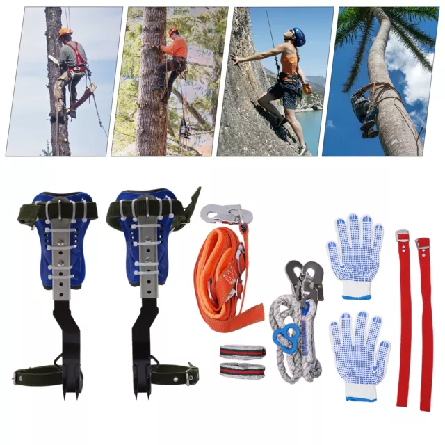 Tree Climbing Spike KIT Adjustable Climbing Gears with Safety Belt & Straps NEW