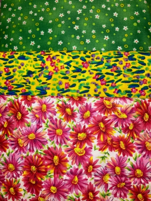 Quilt, Sew, Fabric Kit Stepping UP 45 1/2 " x 60 1/2"  Pink/Green/Yellow
