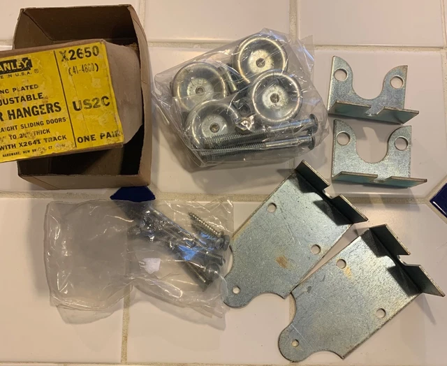 Barn Door Trolley Rollers hangers ~ Stanley X2650 1 pair Zinc Plated Adjustable