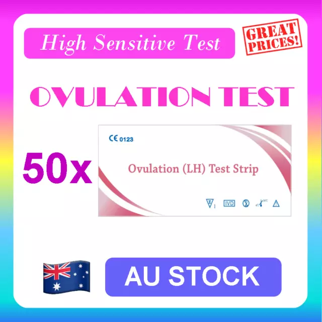 50 x Ovulation (LH) Test Strips Urine Fertility Kit OPK High Sensitive