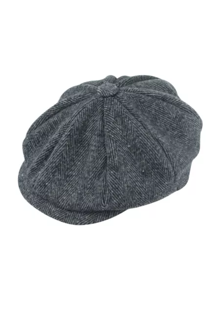 Adult Grey Peaky Flat Cap Fancy Dress Up Costume Accessory Builder Hat Golf UK