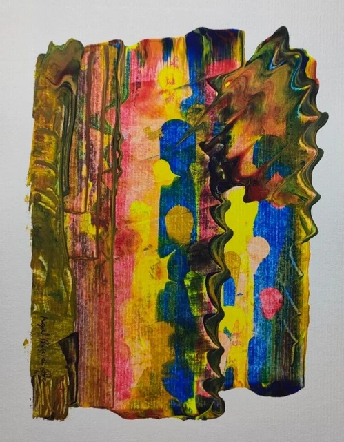 Original acrylic abstract painting. Acrylic on paper.