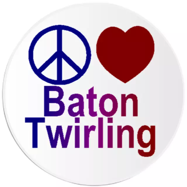 Peace Love Baton Twirling - 100 Pack Circle Stickers 3 Inch
