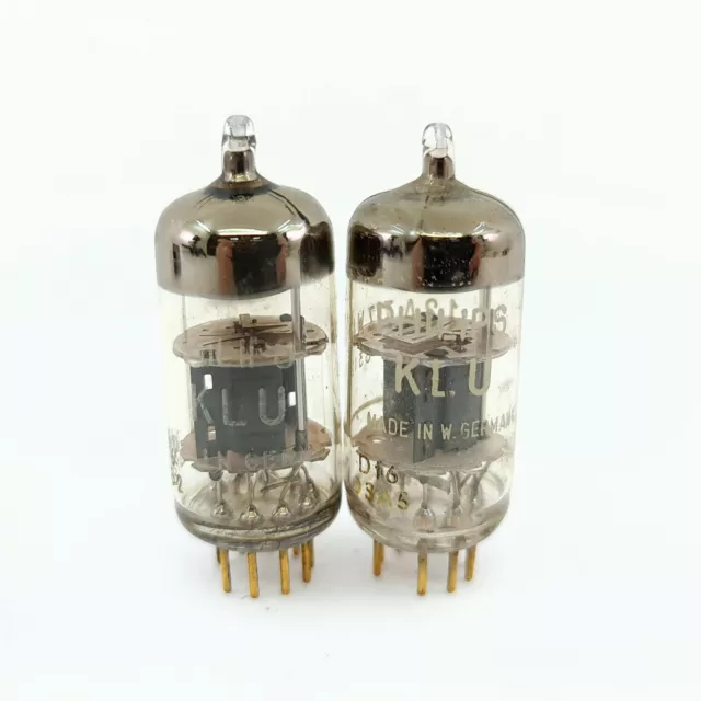 2 X 12AT7WA PHILIPS KLU TUBE. 1960s VALVO PROD. GOLD PIN. 22. CB398