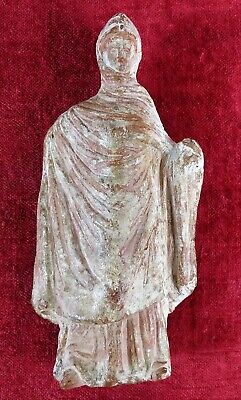 Tanagra. Helenistic Female Figurine. Terracotta. Magna Graecia (?). Iv-Iii B. C