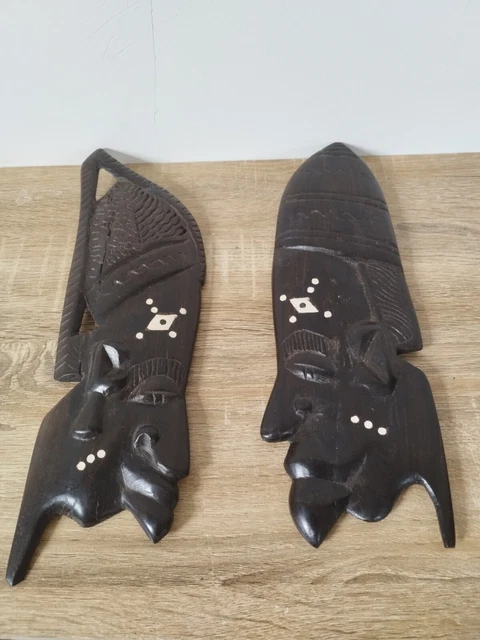 Collier Ethnique Africain En Bois D'ébène Et Perles - Artisanat Du Burkina Faso - Neuf