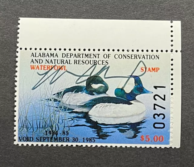 WTDstamps - 1984 ALABAMA - State Duck Stamp - Mint OG NH **ARTIST SIGNED**