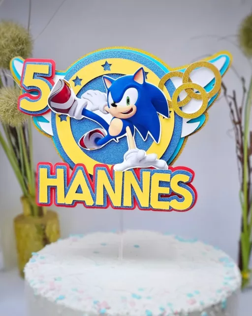 Personalisierte Sonic CakeTopper  Kuchendeko Tortenfigur Name TorteFigure Birthd