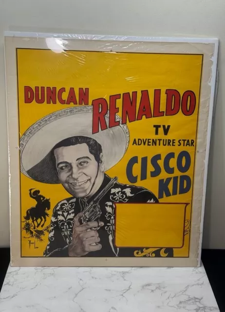 The Cisco Kid Duncan Renaldo TV Adventure Star Poster 1950's w/ COA