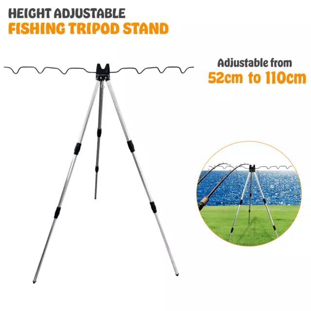 Portable Folding Fishing Rods Tripod Stand Rest Tackle for Outdoor Sea Beach UK