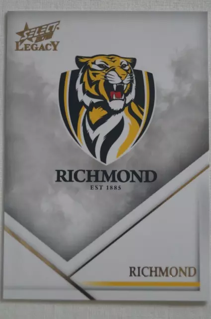 Richmond Tigers AFL-VFL Football Select Legacy Card Checklist & Team Emblem