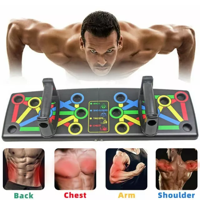 Foldable 14 in 1 Push Up Board Fitness Workout Train Gym Muscle Exercise Press