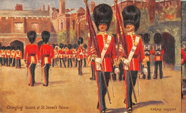 Cpa Illustrateur / Gerald Hudson / Changing Guard At St James Palace