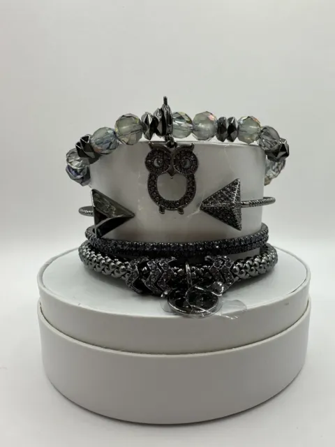 ✨ BP Halloween 2023 Stacks RBP6704 “Owl of the Night”  4 Bracelets! on Hematite