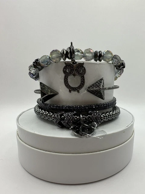 ✨ BP Halloween 2023 Stacks RBP6704 “Owl of the Night” 4 Bracelets! on Hematite ✨ BP Halloween 2023 Stacks RBP6704 “Owl of the Night” 4 Bracelets! on Hematite