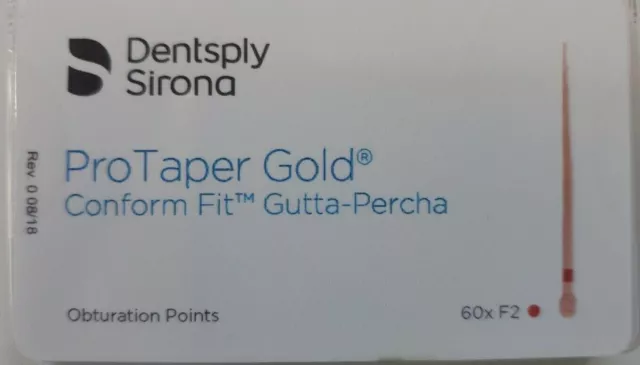 Protaper Gold F2 Gutta Percha Points Dentsply Tulsa Box of 60 3